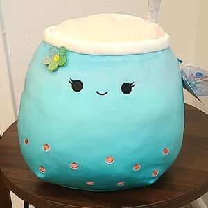 Jakarria Blue Boba Drink Squishmallow Plush 12”, NWT